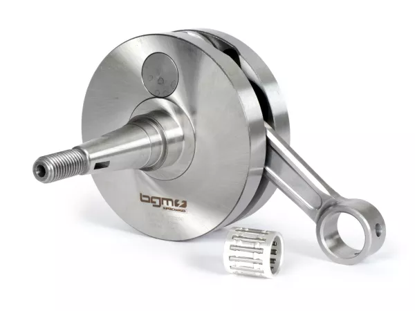 Vilebrequin -BGM PRO, admission directe, course=57mm, bielle=105mm- Vespa GS150 (VS1-5T), Motovespa 150GS (moteur 04M), 150S (VTT, V13502C), 150 Sprint (moteur 04M) - axe piston Ø=15mm (cage à aiguilles)