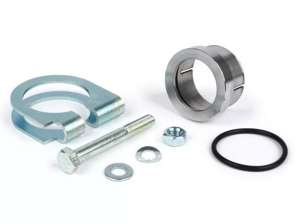 Uitlaatflens met O-ring, met klem - BGM PRO - Ø=37mm, Vespa PX80, PX125, PX150, TS, Sprint, Sprint Veloce, GT, GTR, Super, GL, VNA, VNB, VBA, VBB - om op te lassen