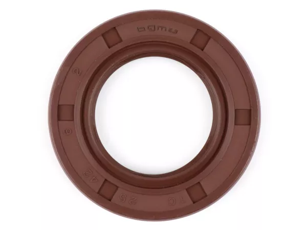 Oil seal 25x42x6mm -BGM PRO FKM/Viton® (E10/etahnol resistant)- (used for crankshaft flywheel side outer Lambretta LI (series 2-3), LIS, SX, TV (series 2-3), DL, GP)