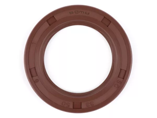 Retén de aceite 33x50x6mm -BGM PRO FKM/Viton® (resistente a E10)- (utilizado para el lado de accionamiento del cigüeñal Lambretta LI, LIS, SX, TV (series 2-3), DL, GP)