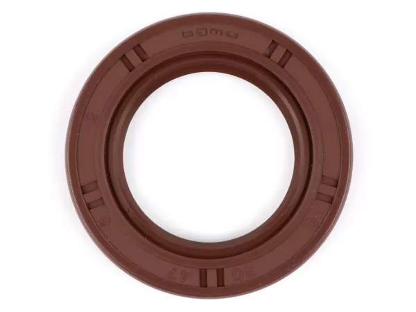 Oliekeerring 30x47x6mm -BGM PRO FKM/Viton® (E10 bestendig)- (gebruikt voor achterwiel / achterremtrommel Vespa PX (1984-1991), Piaggio 50-180 ccm 2-takt - Aprilia SR125, Gilera Runner FX/FXR 125-180, Italjet Dragster 125-180, Piaggio SKR125, SKR