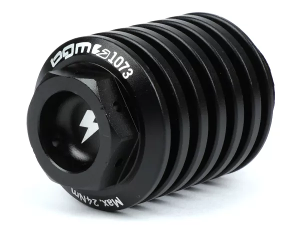 Oil drain plug -BGM PRO, CNC, black mat- all Piaggio Leader 125-200cc, LEM 125-150cc, HE 125-150cc, IGET 125-150cc, Quasar/HPE 250-310cc, Master 400-500cc