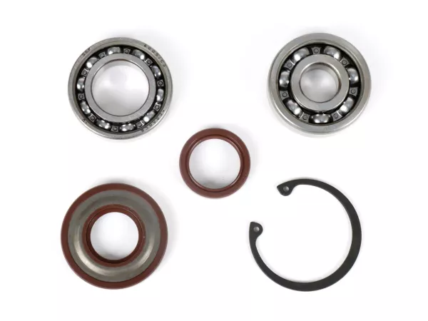 Bearing and oil seal set for crankshaft conversion to ETS -BGM PRO- Vespa V50, PV125, ET3, PK50, PK80, PK125 - 1x 6303 + 1x 6005 C3