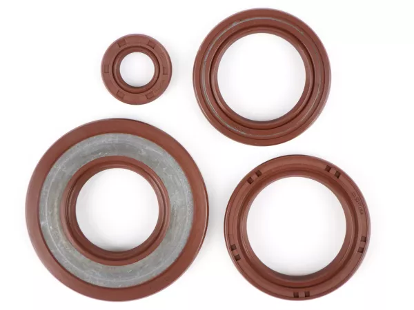 Oil seal set engine -BGM PRO, FKM/Viton® (E10/etahnol resistant)- Vespa Smallframe 24mm - PK125 XL2, PK125 ETS