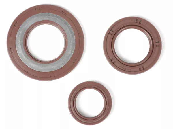 Wellendichtringsatz Motor -BGM PRO, FKM/Viton® (E10 beständig) Gummi, braun- Vespa Largeframe PX Lusso (1984-1986) - PX80, PX125, PX150, PX200, T5 125cc, Cosa - Hinterradwellendichtring 30x47x6mm (Aussenmontage)