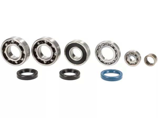 Juego de cojinetes - Juego de retenes para cárter motor y cigüeñal -QUATTRINI M200- Vespa V50/PV/ET3/PK - 6205TN9 C4 - FKM/Viton
