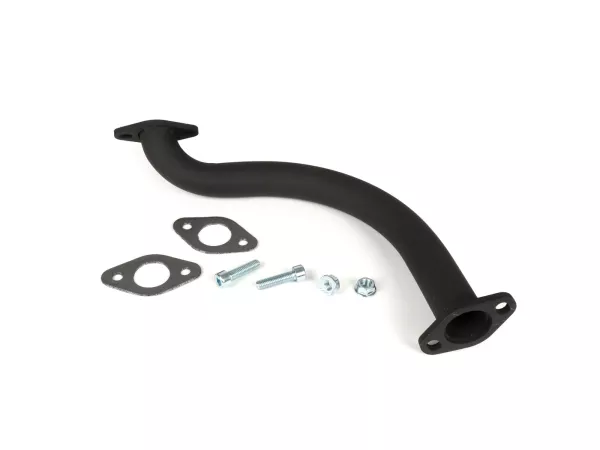 Colector de escape -BGM PRO Ø30mm- Vespa Banana PV125, ET3 - Colector Big Bore adecuado para escape Piaggio, Faco y Sito banana - acero, negro
