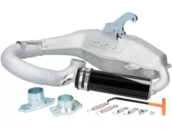 Knalpot -BGM PRO Clubman Sport- Lambretta Seri 1-3 - Silver - LI 125, LI 150, LiS 125, LiS 150, TV 175, SX, TV, GT, GP 125, 150, 200