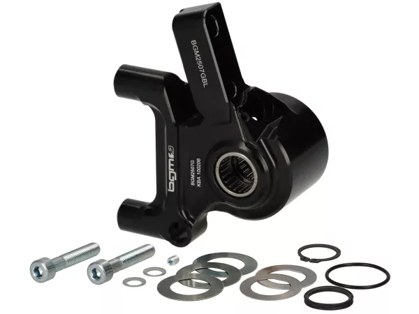 Fäste för främre bromsok -BGM PRO SPORT (med TÜV-delcertifikat), CNC Touring, radial, bromstrumma typ Piaggio/Grimeca Ø20mm- Vespa PX Disc (1998-), My, 2011 - svart