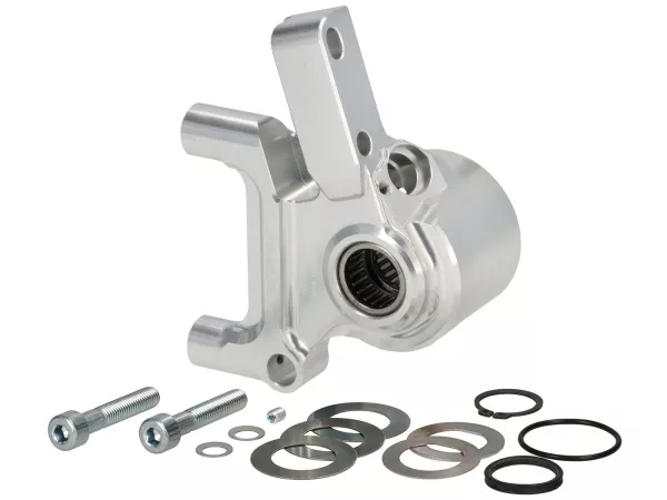Soporte pinza freno delantero -BGM PRO SPORT (con certificado de piezas TÜV), CNC Touring, radial, tambor de freno tipo Piaggio/Grimeca Ø20mm- Vespa PX Disc (1998-), My, 2011 - plata