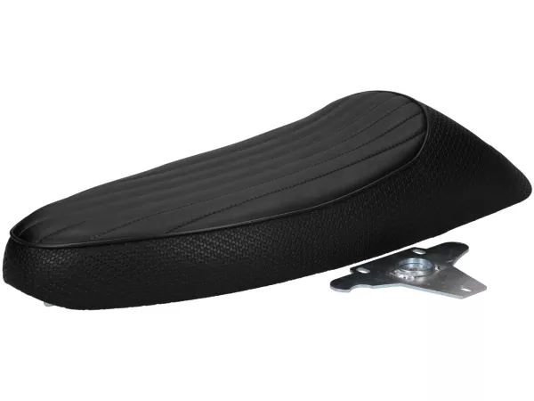 Asiento -BGM PRO Sport- Vespa Largeframe PX antigua (-1983), Sprint, GT, GTR, Super, TS, GL, VNA, VBA, VNB, VBB, T4 - también adecuado con depósito tipo plano en Rally 180/200, GS160, SS180 - sin cerradura - tubo negro