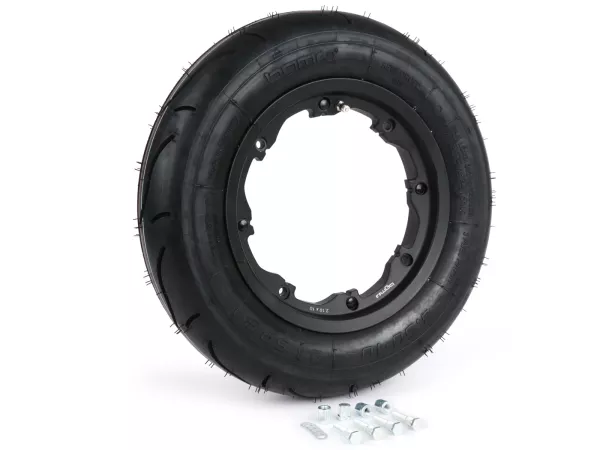 Rueda completa -BGM Sport, tubeless, Lambretta- 3.50 - 10 pulgadas TL 59S (reforzada) - llanta 2.10-10 negra