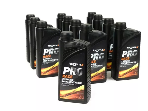 Aceite -BGM PRO RACE- 2 tiempos totalmente sintético - 12x 1000ml - paquete económico