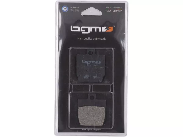 Bromsbelägg -BGM 45,6x52,5mm- MBK Nitro 50cc 1997 (h), Stunt 50cc 2000 (v), YAMAHA Aerox 50cc 1997 (h), Slider 50cc 1999 (v), Aerox (R) Q 50cc 1998 (h)