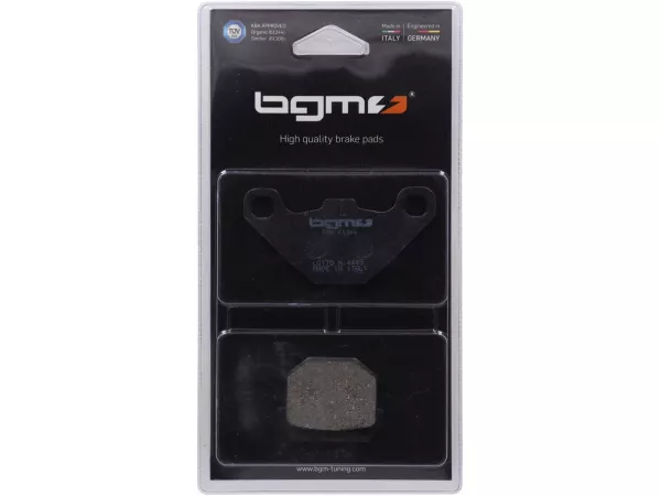 Pastillas de freno -BGM 47,4x37/85x42mm- Gilera Runner, Piaggio NRG, Peugeot (Heng Tong)Speedfight 1 / Speedfight 2 / Elyseo / TKR / Kisbee / Vivacity, Keeway Easy / F-Act / Flash, CPI Hussar / Popcorn, TGB Tapo / Hook / Hawk, ATU Akros / Kallio, Adly Thu