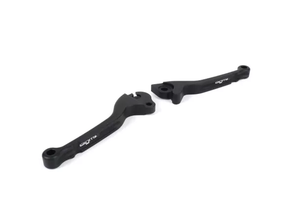 Brake and clutch lever set -BGM PRO CNC- disc brake (GRIMECA)- Vespa PX (1998-2003), LML Star, Stella - matt black - ABE