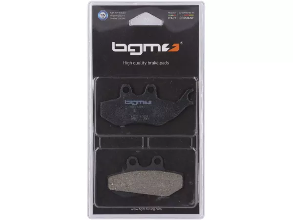 Brake pads -BGM 76.8x41.8/94.5x42mm- Gilera Runner 125-200 FX/FXR/VX/VXR with Grimeca brake caliper (9mm pin), APRILIA MX Supermotard 50cc 2002 (f), Pegaso 650cc 1994-1997 (f), RS Replica 50cc 1999 (f), RX 125cc 1995 (f), RX C, CD 125cc 1993-1994 (f), RX