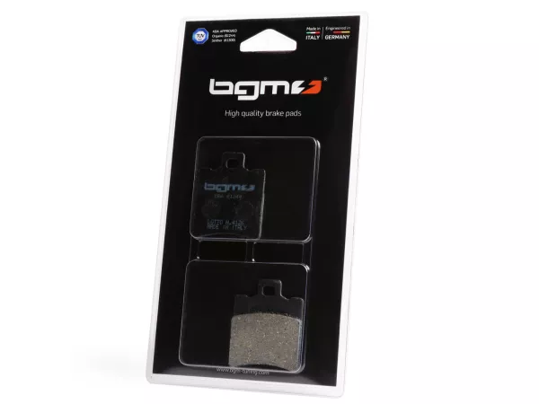 Pastillas de freno -BGM 39,7x49,5mm- pinza de freno SIP, APRILIA Amico GL, GLE, LX, Sport Life, LX 50 ccm año 1992 (v), Area 51 50 ccm año 1998 (vh), Compay 125 ccm año 2003 (v), Compay 50 ccm año 2002 (v), Gulliver 50 ccm año 1995 (v), Gulliver LC 50 ccm