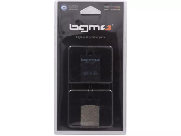 Brake pads -BGM 31.6x57mm- BETA Tempo 50cc 1994 (f), DERBI GPR Sport 50cc 1993-1996 (f), GPR Sport 75cc 1990 (f), KTM Go 50cc 1995 (f), MALAGUTI F15 Fire Fox LC 1998 (f), SIAMOTO Scross 50cc 1999 (f)