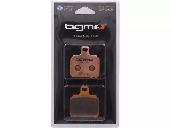 Remblokken -BGM PRO Sintersport 50,8x53,9mm- BENELLI 666 125cc 1998 (h), CPI X-Large 125cc 2003 (vh), X-Large 150cc 2003 (vh), X-Large 250cc 2003 (vh), DERBI GP 1 125cc 2006 (vh), GP 1 250cc 2006 (vh), GP 1 50cc 2005 (v), GILERA Nexus 500cc 2003