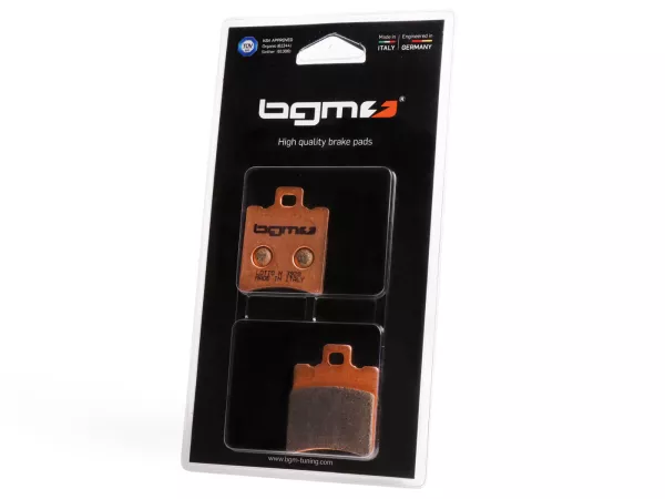 Pastillas de freno -BGM PRO Sintersport 39.7x49.5mm- pinza de freno SIP, APRILIA Amico GL, GLE, LX, Sport Life, LX 50cc año 1992 (v), Area 51 50cc año 1998 (vh), Compay 125cc año 2003 (v), Compay 50cc año 2002 (v), Gulliver 50cc año 1995 (v), Gulliver LC 