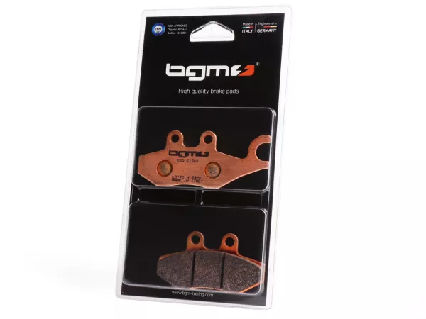 Brake pads -BGM PRO Sintersport 76.8x41.8/96.9x41.2mm- Vespa GTS (front, all models) - GTS300 HPE, Supertech, Supersport, Super Racing Sixties, Super Notte, Yacht Club, Touring, Super, GTV300 Sei Giorni, GT, GTL, GTS, Runner FX/FXR/VX/VXR 125-180-200 (Hen