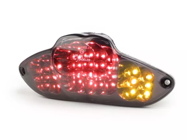 Achterlicht -BGM ORIGINEEL helder glas LED met knipperlichtfunctie- Gilera Runner (vanaf 2006), DNA - zwart