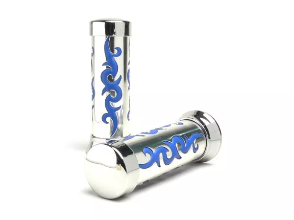 Pair of grips -TRIBAL- Ø=22/24mm - blue