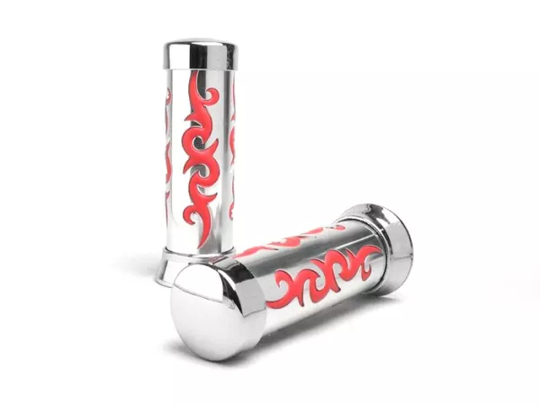 Pair of grips -TRIBAL- Ø=22/24mm - red