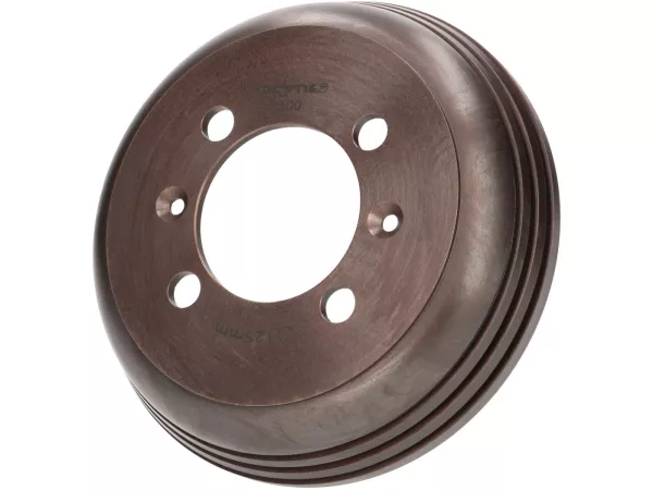 Tromol rem depan 8 inci -Besi cor abu-abu BGM PRO- Vespa Rangka Lebar V1-15, V30-33, VU, VM, VN, VL, VB, ACMA, Hoffmann, Rangka Besar VBA, VBB, VNA, VNB