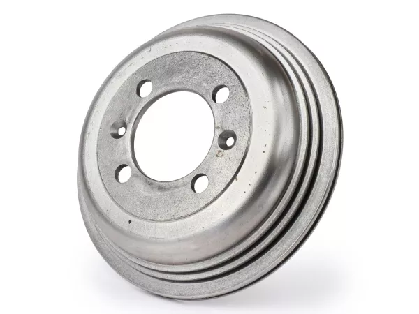 Brake drum, rear -BGM PRO cast iron- Vespa Wideframe V1-15, V30-33, VU, VM, VN, VL, VB, VBA, VBB, VNA, VNB, ACMA, Hoffmann