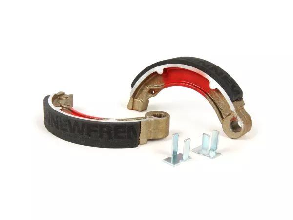 Brake shoes -BGM PRO Ø=127x20 mm for brake drum BGM5310- Vespa 8 rear, 2 anchor pins, Vespa VNB4T-VNB6T (r), VBB2T (r) - also used for conversion from 10 to 8