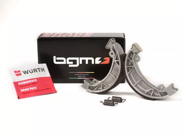 Brake shoes -BGM PRO Ø=110x25mm- APRILIA Amico 50cc 1990-1991 (f/r), Amico GL, GLE, LX, Sport Life, LX 50cc 1992 (r), Gulliver 50cc 1995 (r), Gulliver LC 50cc 1996-1997 (r), Rally 50cc 1995 (r), Scarabeo 4-stroke 50cc 2004 (r), Scarabeo 70cc 1994 (r), Son