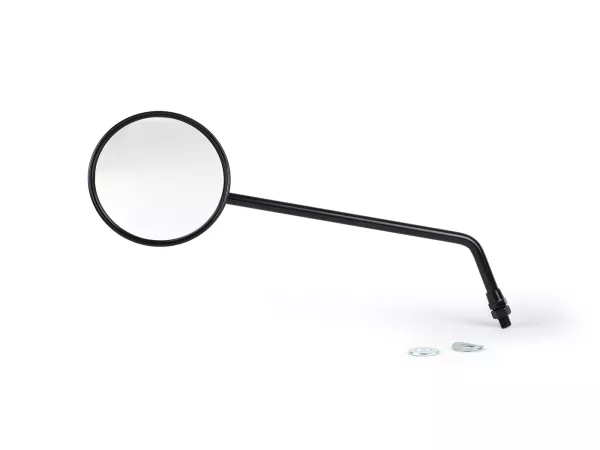 Spiegel -BGM PRO, Ø=105mm- Vespa V50, 50N, PV125, ET3, Rally, Sprint, PX, Super, TS125, GT125, GTR125, GL150, SS180 - zwart, links