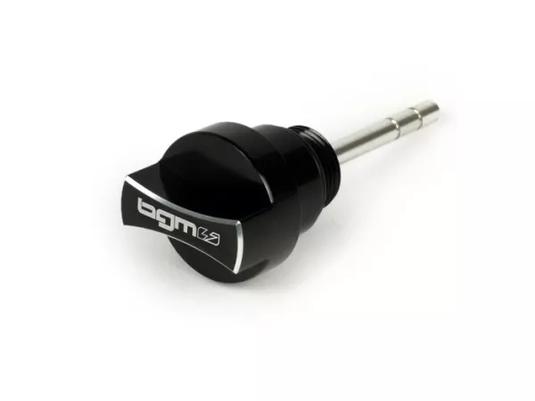 Öleinfüllschraube mit Peilstab -BGM PRO, Motoröl- Piaggio Leader/Quasar - Vespa ET4, LX, LXV, S, GT, GTS, GTV, GTL 125-300ccm - schwarz eloxiert
