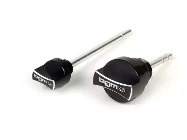 Set-Öleinfüllschrauben mit Peilstab -BGM PRO, Motoröl + Getriebeöl- Piaggio Leader/Quasar - Vespa ET4, LX, LXV, S, GT, GTS, GTV, GTL 125-300ccm - schwarz eloxiert