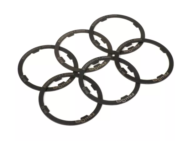 Axelringssats -BGM ORIGINAL- Vespa Smallframe V50, PV125, ET3, PK - Largeframe PX Lusso (1984-), Cosa, T5 125cc - 0,90-1,40mm (+0,0 /- 0,04mm) - 6 st.
