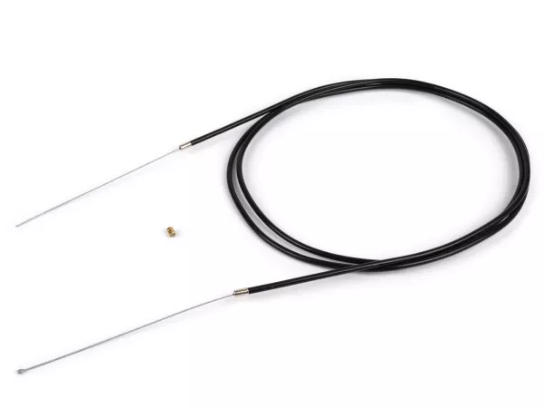Cable universal -BGM ORIGINAL, Ø=1,2mm x 2500mm, vaina= 2200mm, tetón Ø=3mm x 3mm, vaina interior PE, cable trenzado, negro- utilizado como cable del acelerador