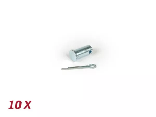 Klemplaatbout Ø=5.4x11mm + splitpen, achterrem -BGM ORIGINAL- Vespa V50, 50N, PV125, ET3, PK S, PK XL1, PK XL2, ETS, VNA, VNB, VBA, VBB, Super, GL, GT, GTR, TS, Sprint, GS, SS, Rally, PX - 10 stuks