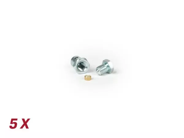 Nipplo di serraggio / nipplo a vite -BGM ORIGINAL- Ø=6,8x8mm- Vespa tutti i modelli (usato per cavo frizione / cavo cambio nella leva del cambio) - 5 pezzi