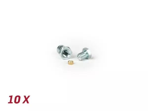 Nipplo di serraggio / nipplo a vite -BGM ORIGINAL- Ø=6,8x8mm- Vespa tutti i modelli (utilizzato per cavo frizione / cavo cambio nella leva del cambio) - 10 pezzi