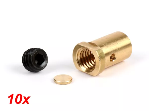 Klemnippel / schroefnippel lang -BGM PRO Overmaat Ø=10.1x16.25mm- Lambretta LI, LIS, SX, TV (series 2-3), DL, GP - 10 stuks