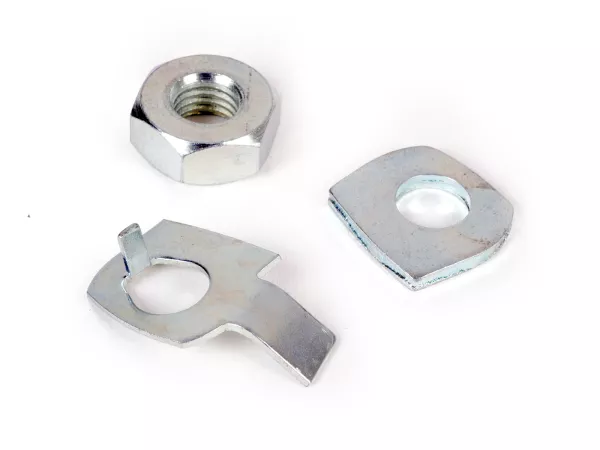 Set pengunci untuk poros poros tambahan termasuk mur -BGM ASLI- Vespa PX125, PX150, PX200, Cosa, T5 125cc