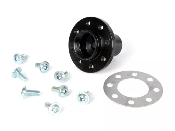Juego de cono / buje de rueda de pértiga - BGM PRO - para conversión de rueda de pértiga tipo Vespa PK a cono Vespa Sprint150 (VLB1T), Sprint Veloce, GT125 (VNL2T), GTR125 (VNL2T), Super, GL150 (VLA1T), VNA, VBA, VNB, VBB