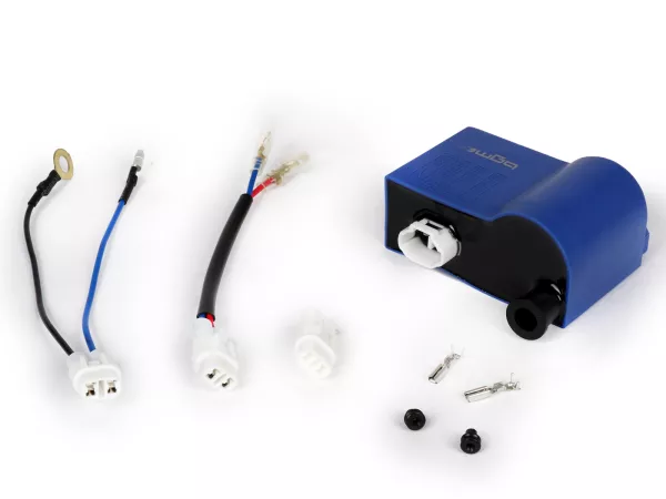 CDI -BGM PRO dengan waktu pengapian tetap untuk pengapian IDM - tipe Ducati biru Vespa PX, PK, Lambretta - digunakan untuk Polini IDM, Vespatronic, VesPower, Varitronic, Flytech, Parmakit