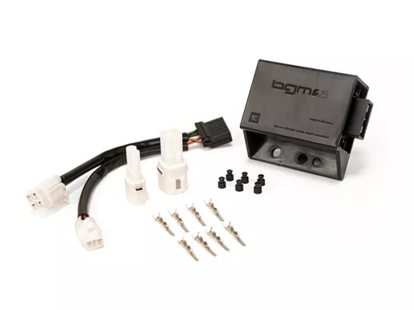 Rectificador de bocina incl. juego de cables adaptadores -BGM PRO- con relé intermitente LED y función de carga USB
