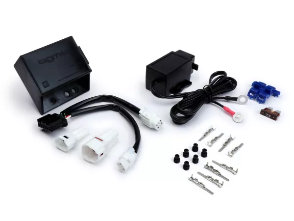 Rectificador de bocina incl. toma USB + juego de cables adaptadores -BGM PRO- con relé intermitente LED y función de carga USB