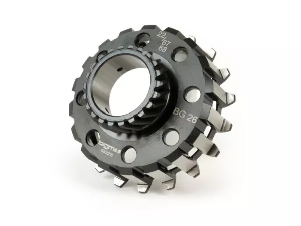 Engrenage primaire -BGM PRO- Vespa Cosa2, PX (1995-), BGM Superstrong, Superstrong CR - (pour pignon élastique de 67/68 dents, dents hélicoïdales) - 22 dents