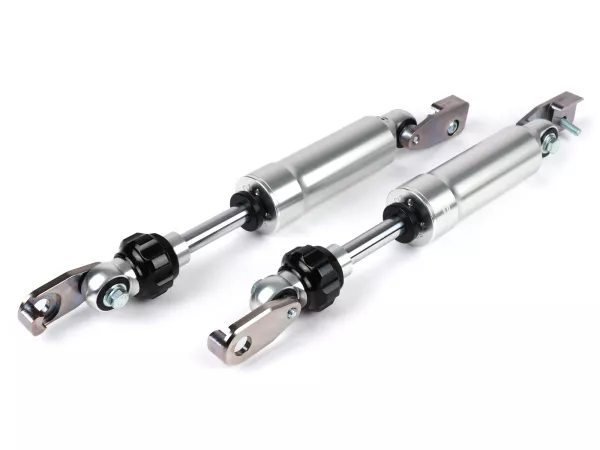 Set peredam kejut -BGM Pro F16- Piaggio Ciao, peredam kejut depan tambahan, perak