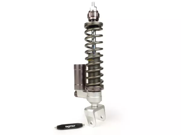 Amortiguador trasero -BGM PRO SC/R12 COMPETITION, 330mm- Vespa PX80, PX125, PX150, PX200, T5 125cc, Vespa Rally180 (VSD1T), Vespa Rally200 (VSE1T - Ducati), Sprint150 (VLB1T), TS125 (VNL3T), GT125 (VNL2T), GTR125 (VNL2T), V50, PV, ET3 - gris